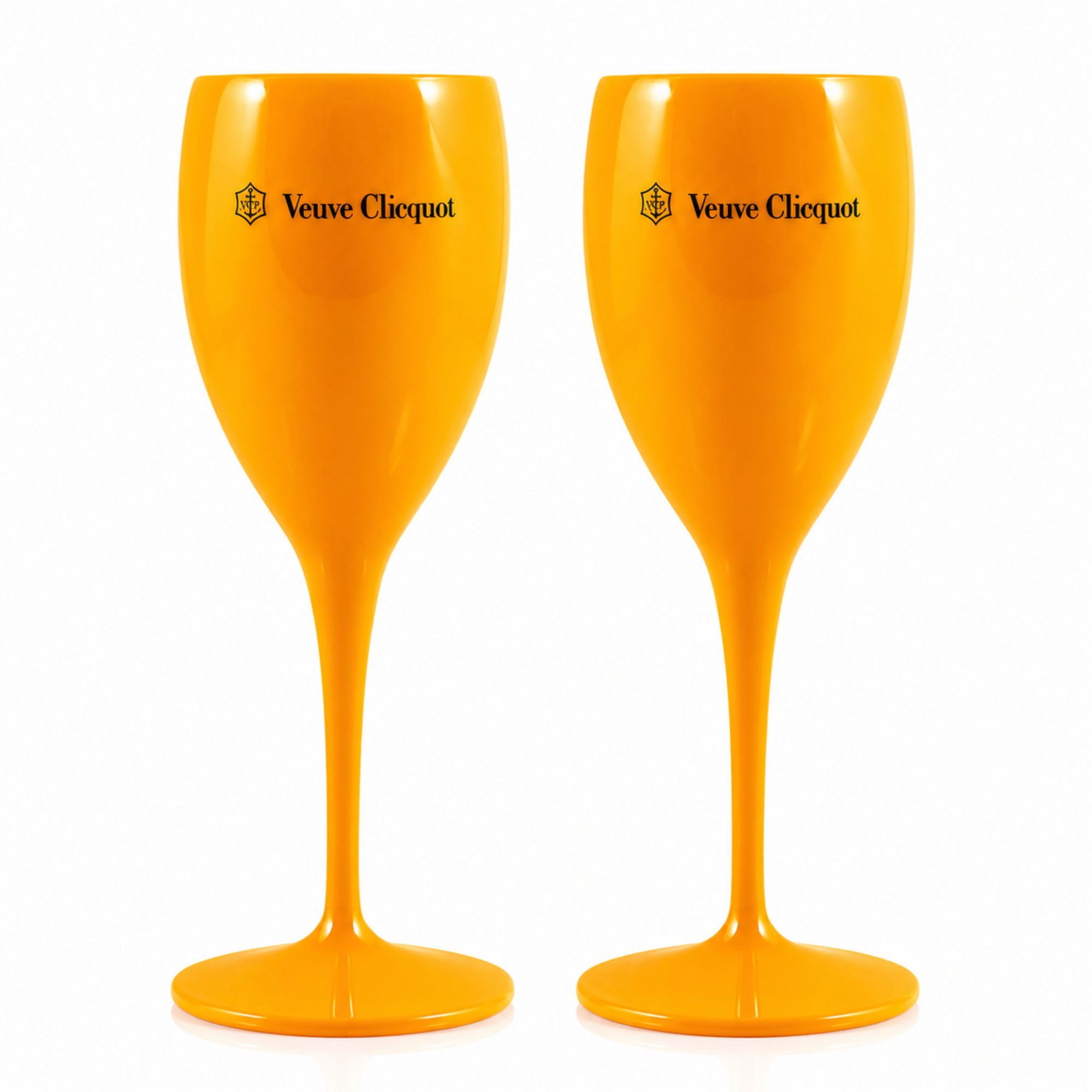 Original Veuve Clicquot Champagnergläser orange 2er Set elegantes Design