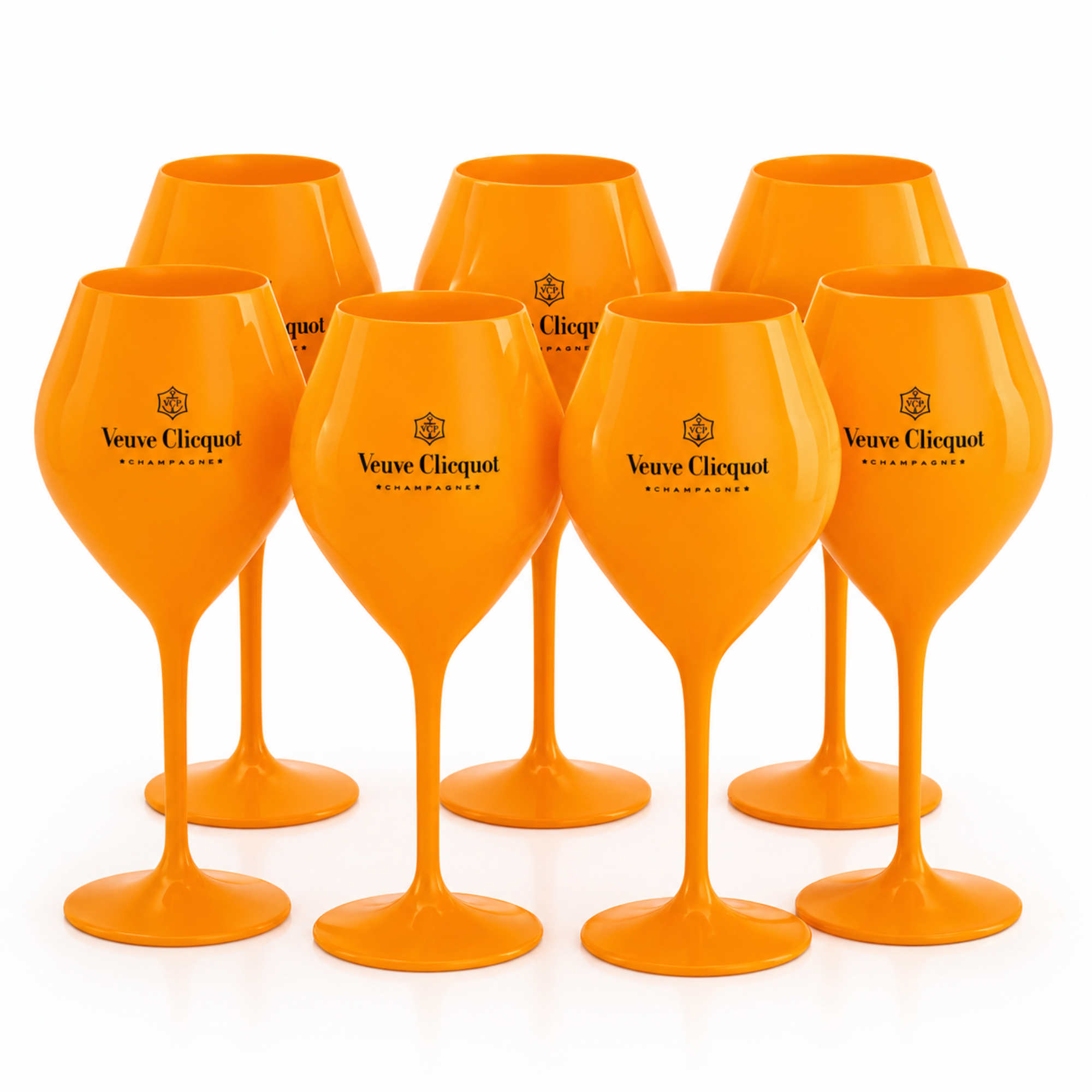 Veuve Clicquot Gläser orange 6er Set hochwertige Champagnerkelche