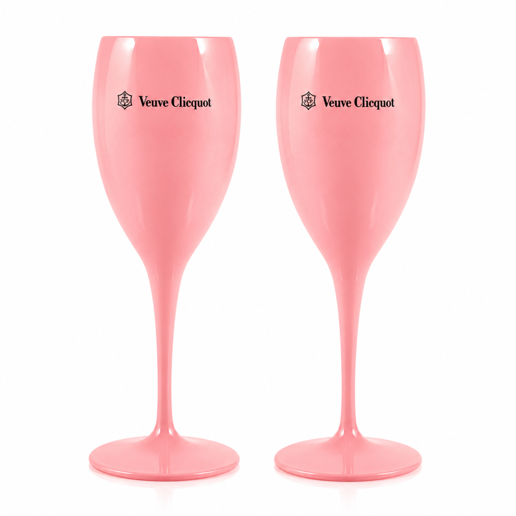 Original Veuve Clicquot Champagnergläser rosa 2er Set elegantes Design