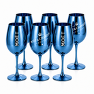 blaue champagnergläser 6er set echtglas