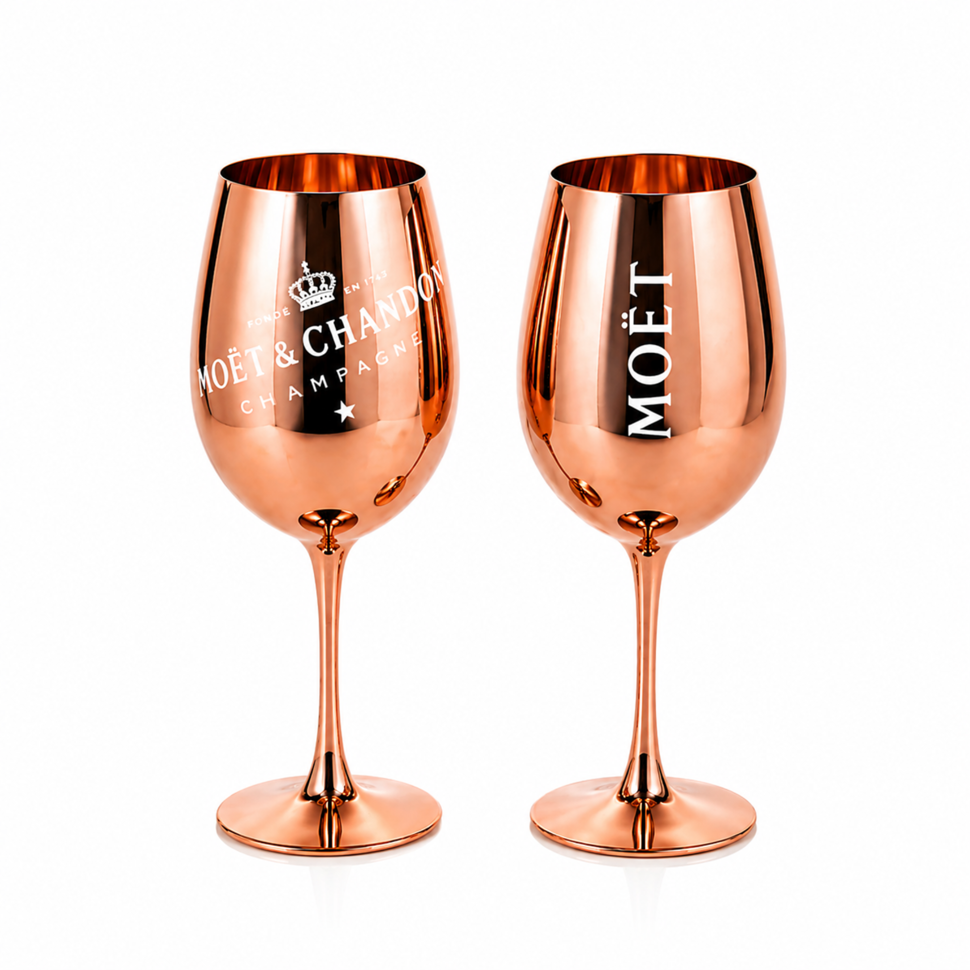 rose goldene champagnergläser 2er set echtglas
