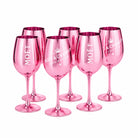 pinke champagnergläser 6er set echtglas