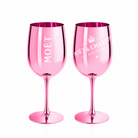 pinke champagnergläser 2er set echtglas