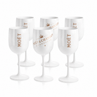 weiße champagnergläser 6er set echtglas