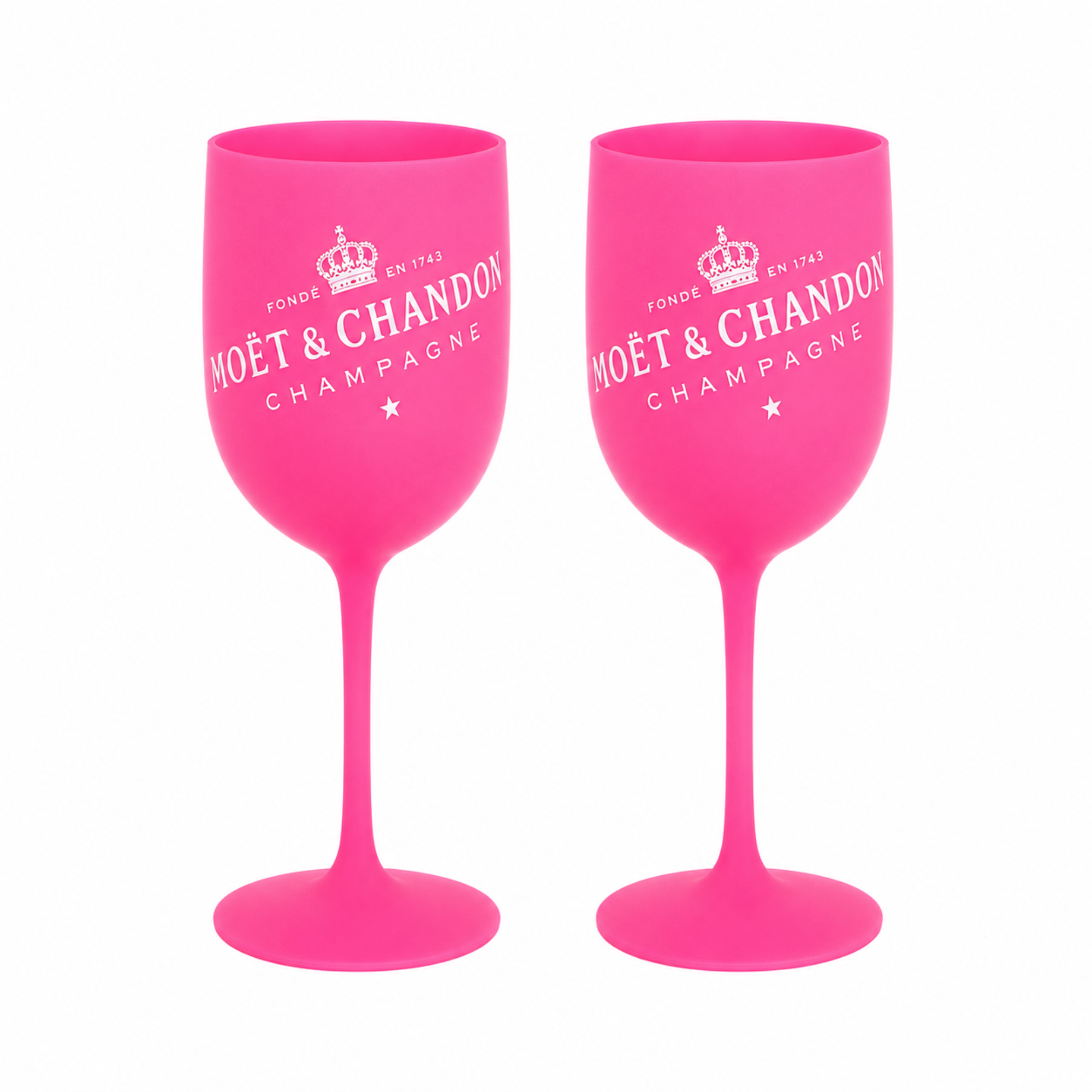 2x Moet & Chandon Champagnergläser rosa