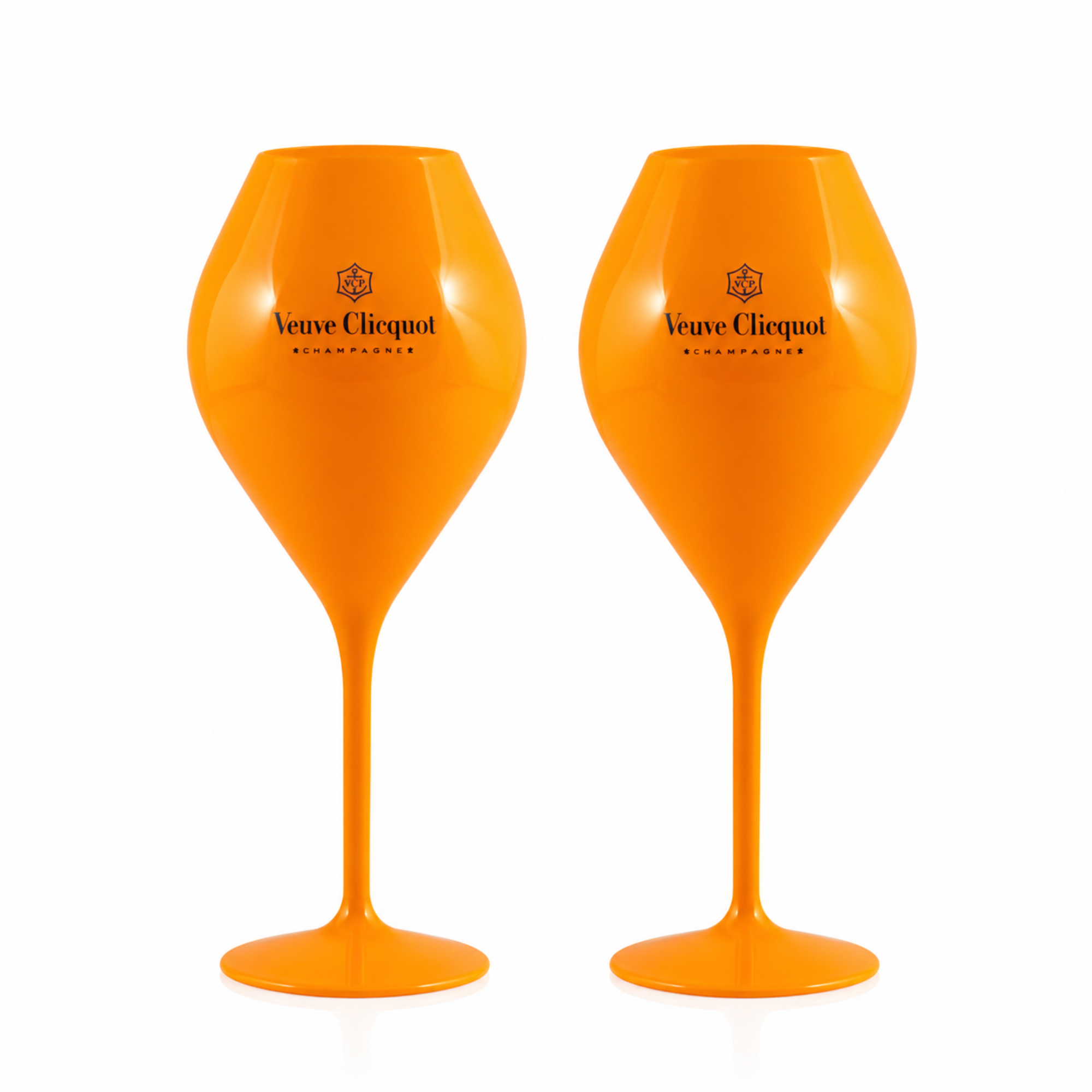 Veuve Clicquot Champagnergläser orange modernes Luxus 2er Set