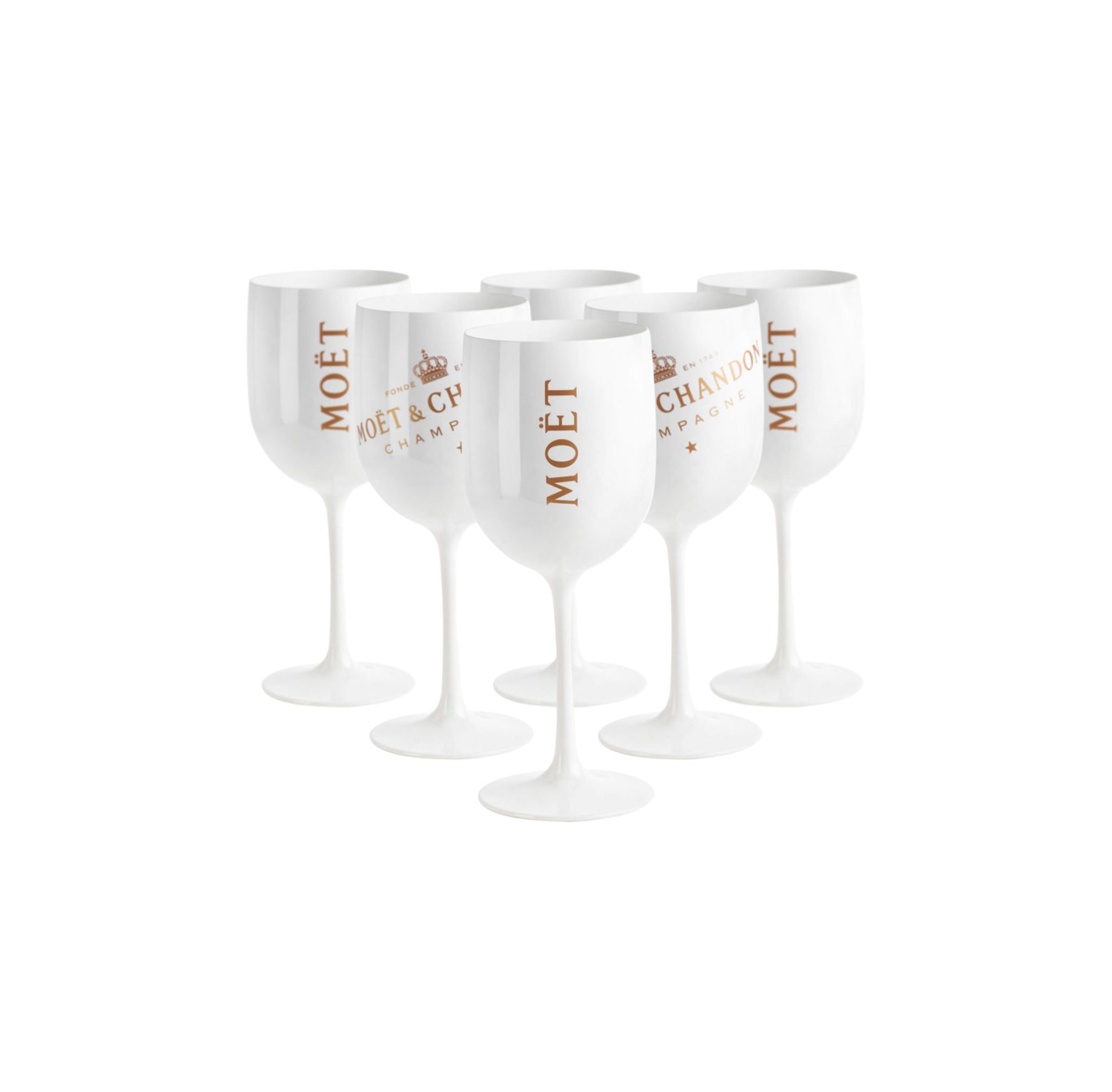 Moët & Chandon Gläser (6 Stück) – Acryl Weiß