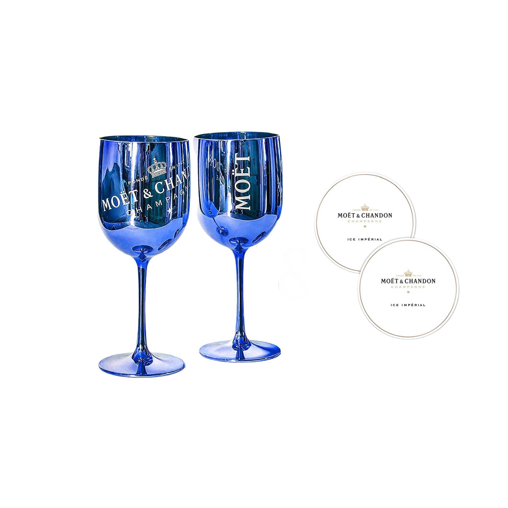 Moët & Chandon Gläser (2 Stück) – Acryl Blau