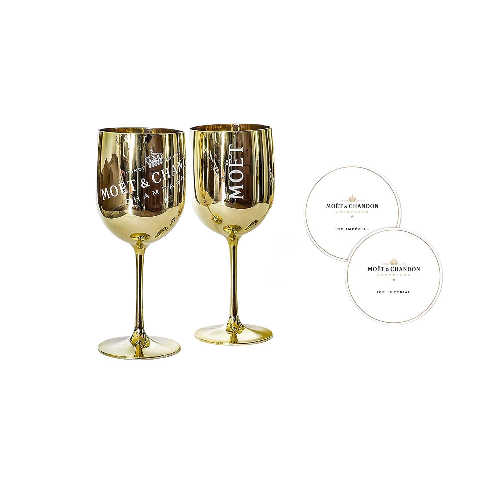 Moët & Chandon Gläser (2 Stück) – Acryl Gold