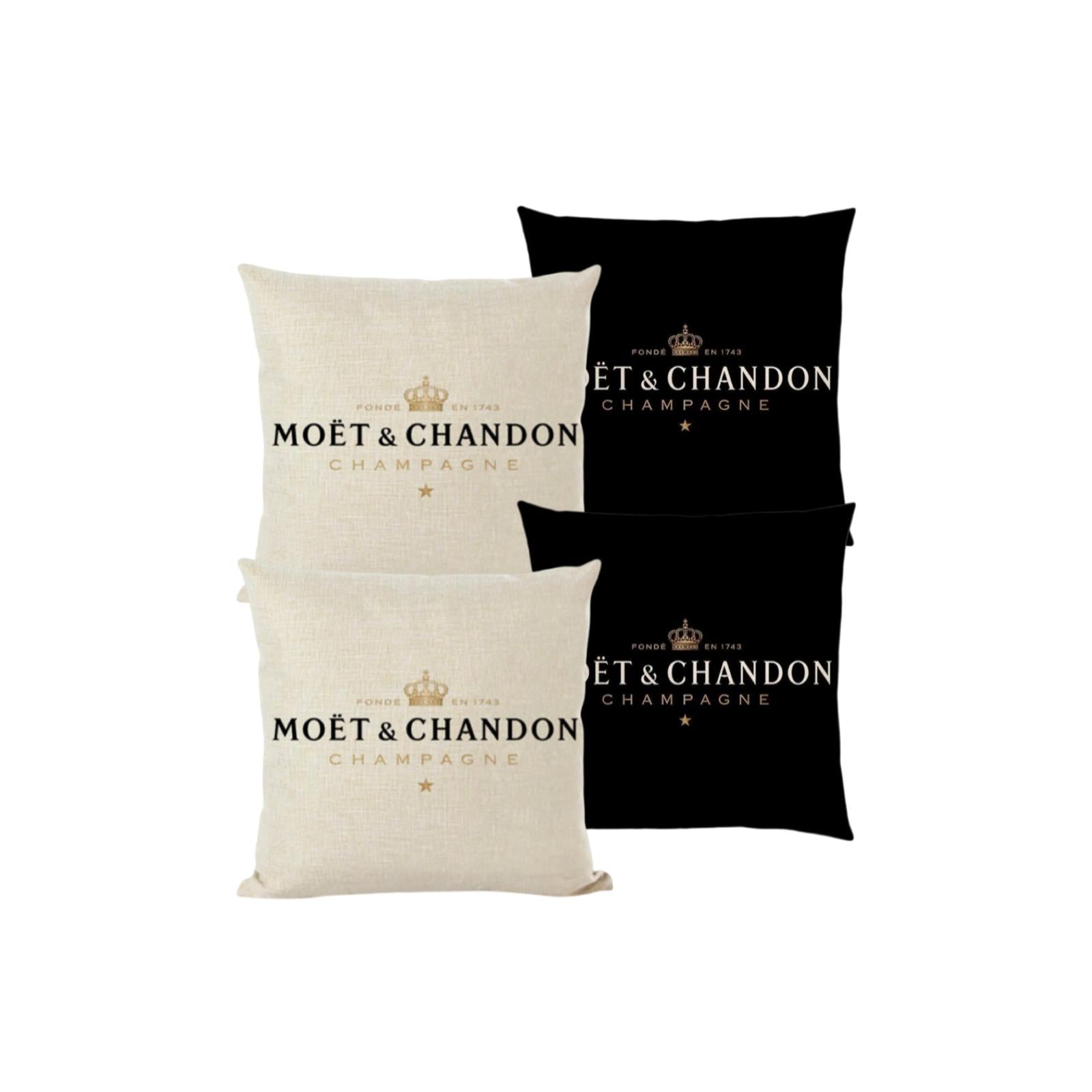 Moët & Chandon Kissenset – Eleganz in Schwarz & Beige
