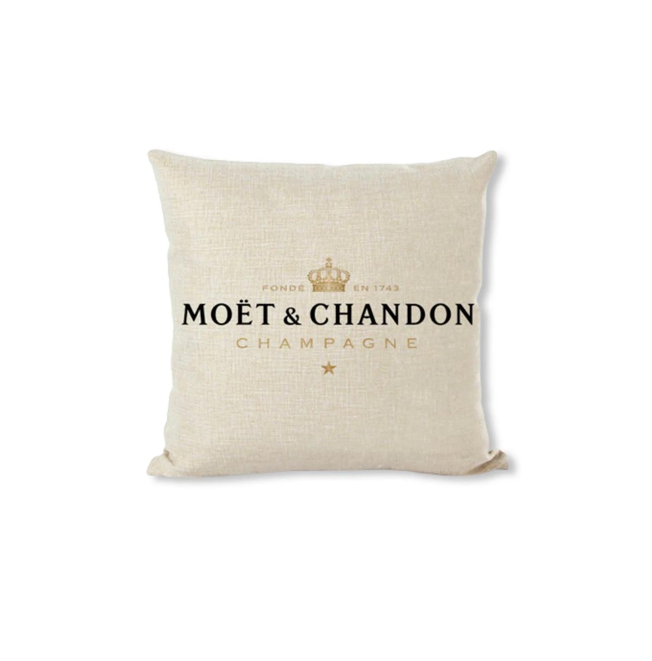 Moët & Chandon Leinen-Kissenbezug – Beige