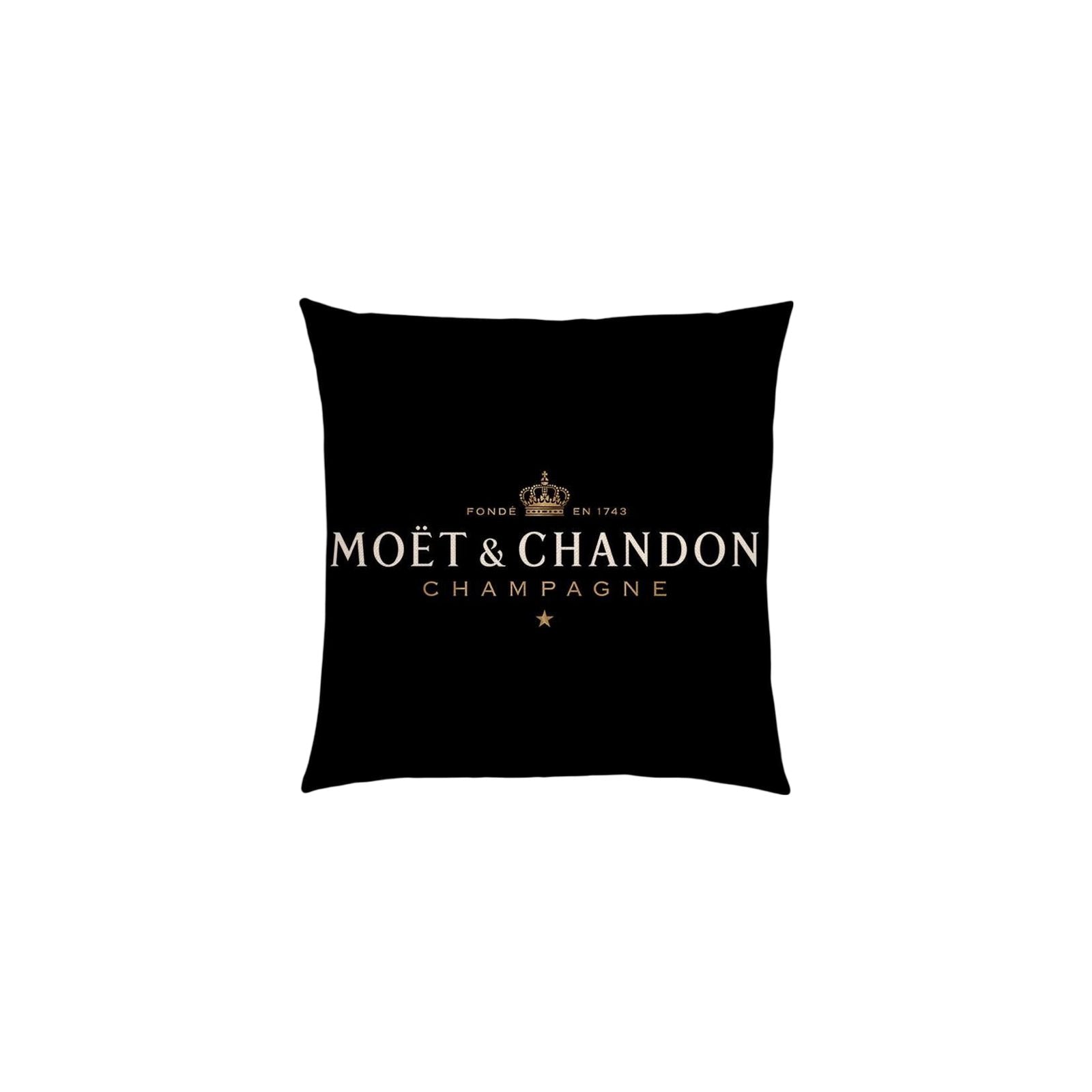 Moët & Chandon Leinen-Kissenbezug – Schwarz