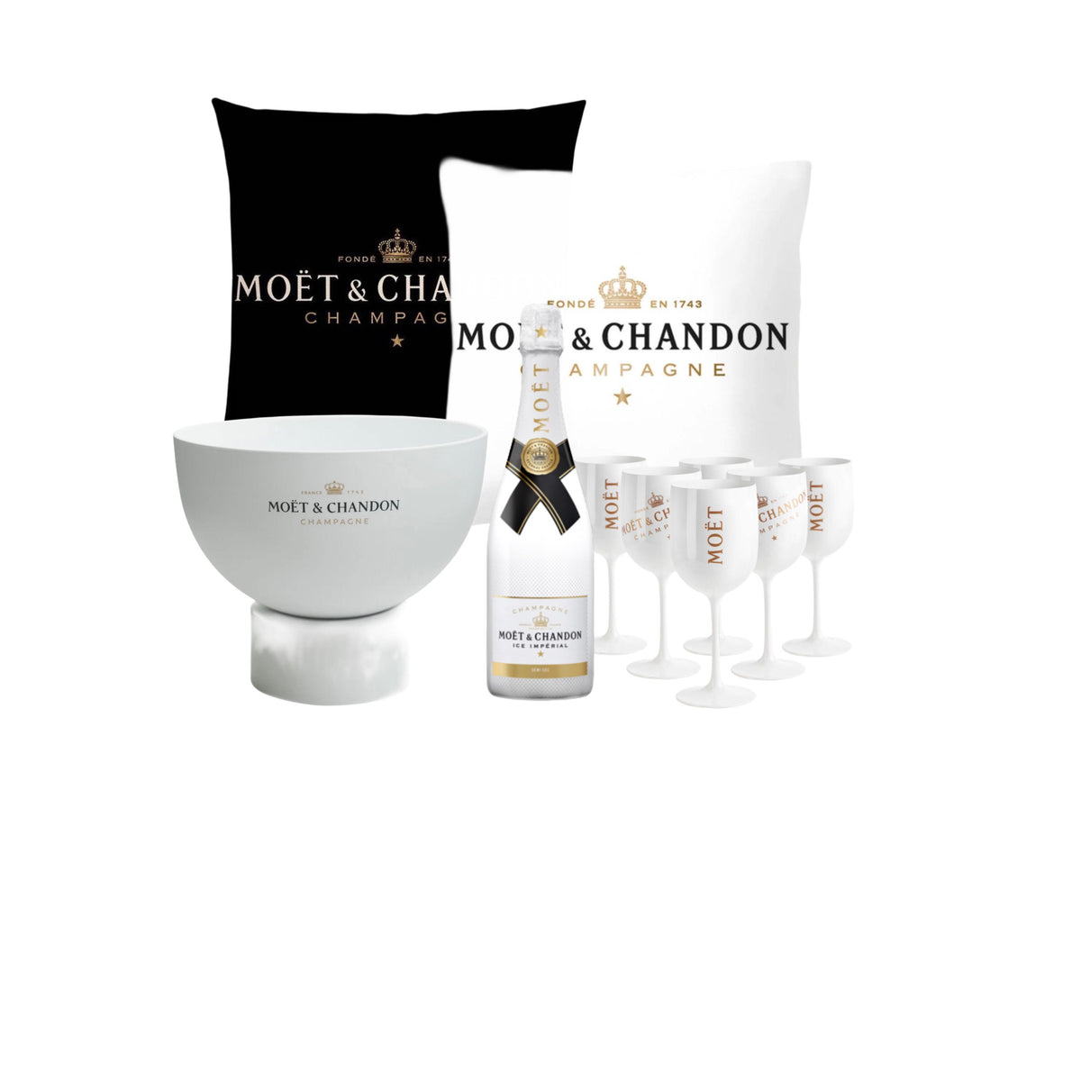 Moët & Chandon Deluxe-Set – Ice Impérial, Gläser & Kissen