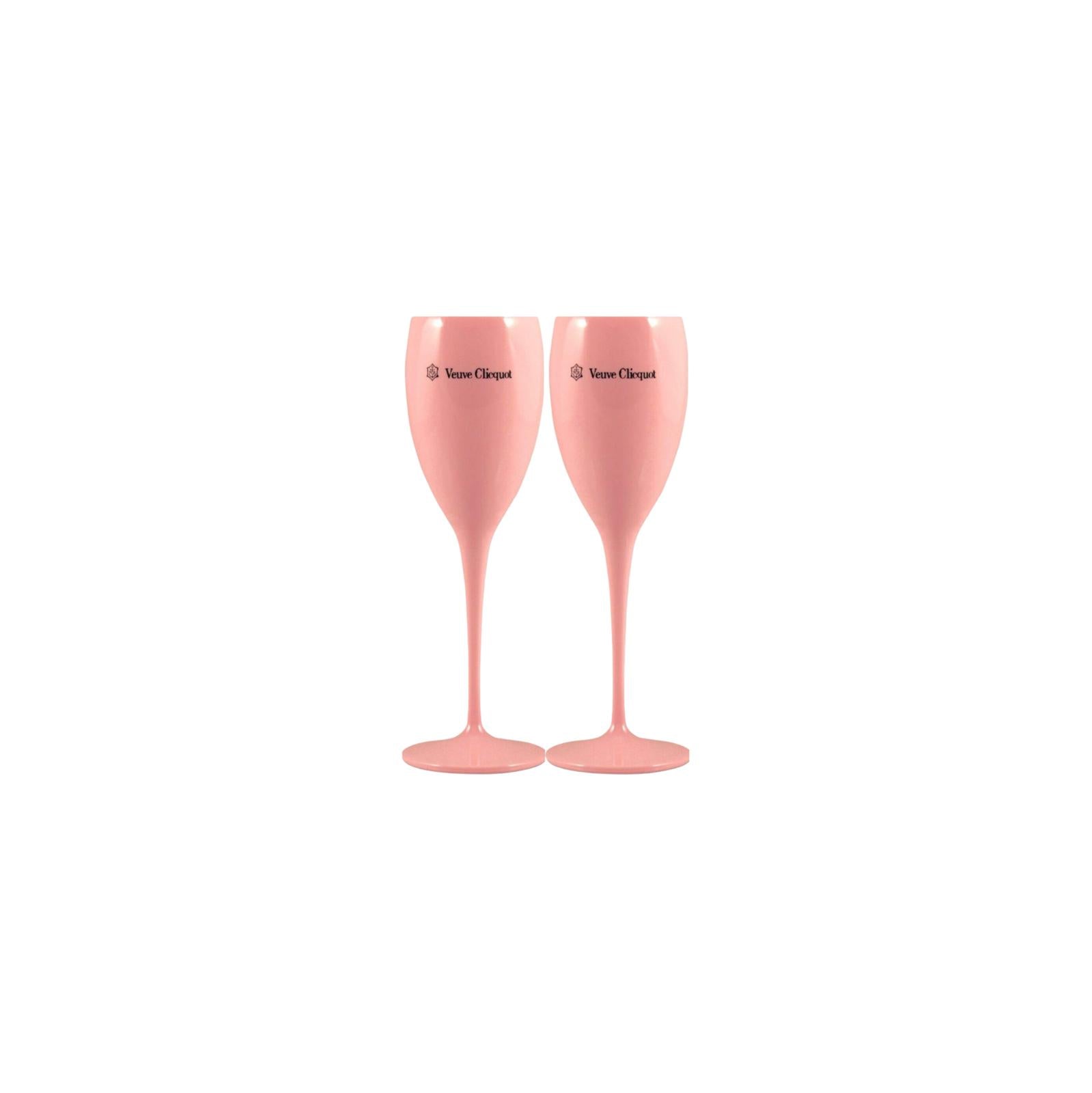 Veuve Clicquot Champagnergläser – 2er Set aus Acryl in Rosa